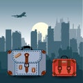 City with suitcases