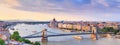 City summer landscape, panorama, banner - top view of the historical center of Budapest Royalty Free Stock Photo