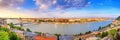 City summer landscape, panorama, banner - top view of the historical center of Budapest with the Danube river Royalty Free Stock Photo