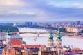 City summer landscape - top view of the historical center of Budapest Royalty Free Stock Photo