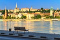 City summer landscape - view of the Buda side of Budapest and Castle Hill over the Danube river Royalty Free Stock Photo