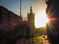 The city at sunrise - old town.