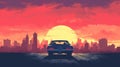 City Sunset: A Gritty Urban Poster Art With A Supernatural Twist