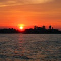 City sunset in New York Royalty Free Stock Photo