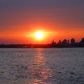City sunset in New York two Royalty Free Stock Photo