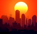 City Sunset-vector