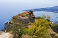 City of Taormina,church and sea bay Royalty Free Stock Photo