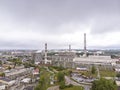 City thermal power station, aerial top view Royalty Free Stock Photo