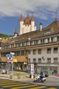 The city of Thun with Thun Castle , Switzerland