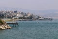 The city of Tiberias on the shore of Lake Kinneret Royalty Free Stock Photo