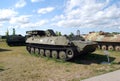 City of Togliatti.Technical museum of K.G. Sakharov. Exhibit of the museum MT-LB Soviet floating armored personnel carrier