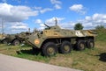 City of Togliatti. Technical museum of K.G. Sakharov. Exhibit of the museum Soviet BTR-70 armored personnel carrier