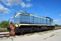 City of Togliatti. Technical museum of K.G. Sakharov. Exhibit of the museum TEM1 Soviet shunting locomotive. Royalty Free Stock Photo