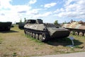 City of Togliatti.Technical museum of K.G. Sakharov. Exhibit of the museum MT-LB Soviet floating armored personnel carrier