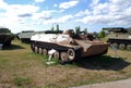 City of Togliatti.Technical museum of K.G. Sakharov. Exhibit of the museum MT-LB Soviet floating armored personnel carrier