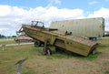 City of Togliatti. Technical museum of K.G. Sakharov. Exhibit of the museum BMK-150 towing powerboat