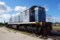 City of Togliatti. Technical museum of K. G. Sakharov. Exhibit of the museum TEM1 Soviet shunting locomotive. Royalty Free Stock Photo