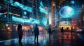 City of Tomorrow: A Hyper-Realistic Portrayal of a Vibrant Metropolis, Where Augmented Reality Integration Shapes the Landscape of