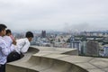 City from the top of the Juche tower, Pyongan Province, Pyongyang, North Korea Royalty Free Stock Photo