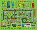 Of the city top view. Child game maze.Vector illustration