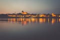 City of Torun in Poland, old town skyline by night from Vistula Royalty Free Stock Photo