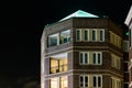 City tower full of apartment windows at night in closeup Royalty Free Stock Photo