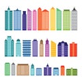 City Tower Skyscraper Building Colorful Flat Design Illustration