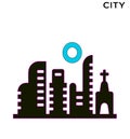 City town icon editable symbol design