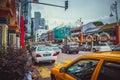 City traffic in the Chinatown, Kuala Lumpur