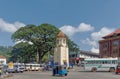 City traffic, Clock tower Roundabout and police station in downtown Kandy, Royalty Free Stock Photo