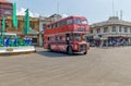 City traffic, Clock tower Roundabout and police station in downtown Kandy, Royalty Free Stock Photo