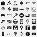 City traffic icons set, simple style Royalty Free Stock Photo