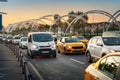City traffic. Traffic jams. Evening congestion in Istanbul. Urban transport. Istanbul. Turkey. September 25, 2021 Royalty Free Stock Photo