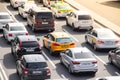 City traffic, traffic jams, a stream of cars. Traffic jam. A lot of cars. Machines without movement. Russia, St. Petersburg June Royalty Free Stock Photo