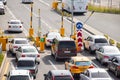 City traffic, traffic jams, a stream of cars. Traffic jam. A lot of cars. Machines without movement. Russia, St. Petersburg June Royalty Free Stock Photo