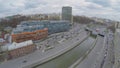 City traffic on Jauza river quay and Garden Ring