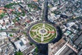 City traffic with modern building top view Royalty Free Stock Photo