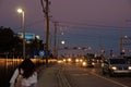 City traffic at night in Fort Lauderdale, USA