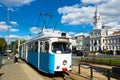 Tram on Arad town hall square