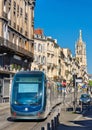 City tram on Cours Pasteur street in Bordeaux, France