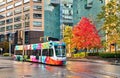 City tram in Downtown Detroit, United States