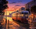 City tram sunset is a visual novel game.