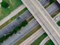 City transport cross junction asphalt road with car and truck movement