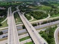 City transport cross junction asphalt road with car and truck movement