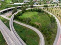 City transport cross junction asphalt road with car and truck movement