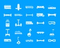City transport icon blue set vector