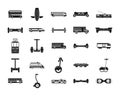 City transport icon set, simple style