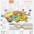 city transport infographic abstract city diagrams