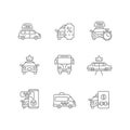 City transport linear icons set