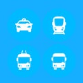 City transport, public transportation vector icons